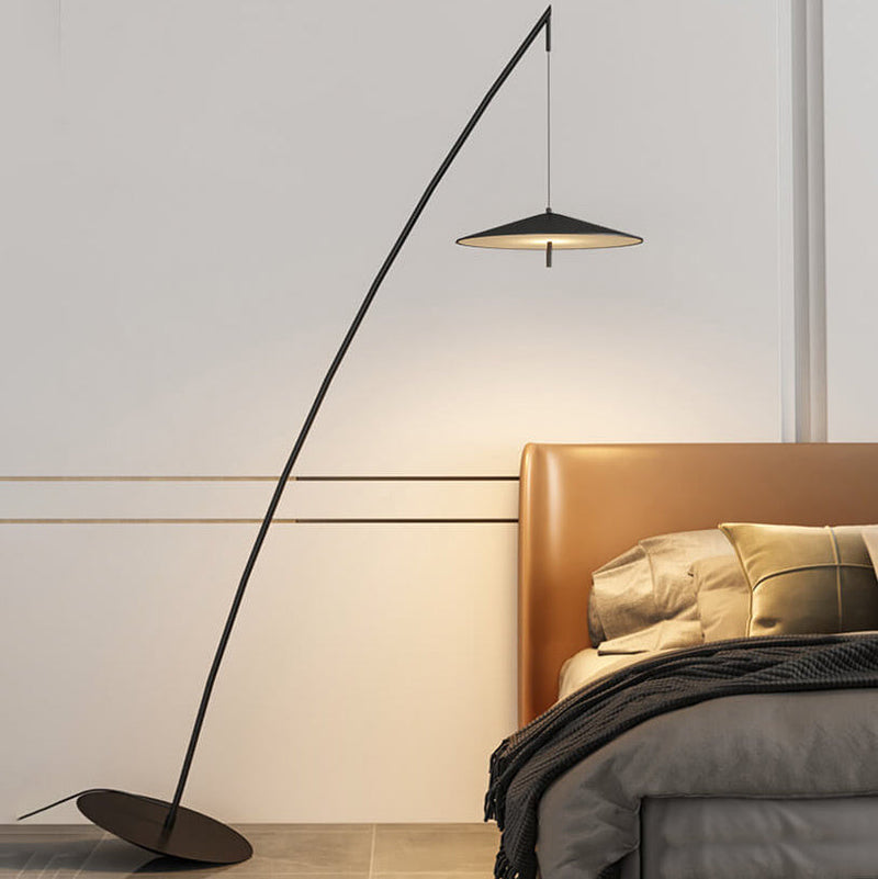 Nordic Black Tilt Angelrute Design LED Stehleuchte