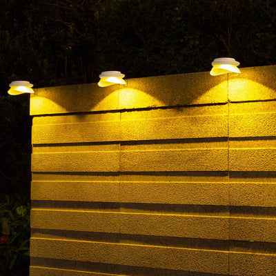 Lampe d'applique murale de clôture étanche ronde solaire extérieure en ABS 