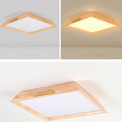 Modern Minimalist Log Acrylic Square LED Flush Mount Lighting