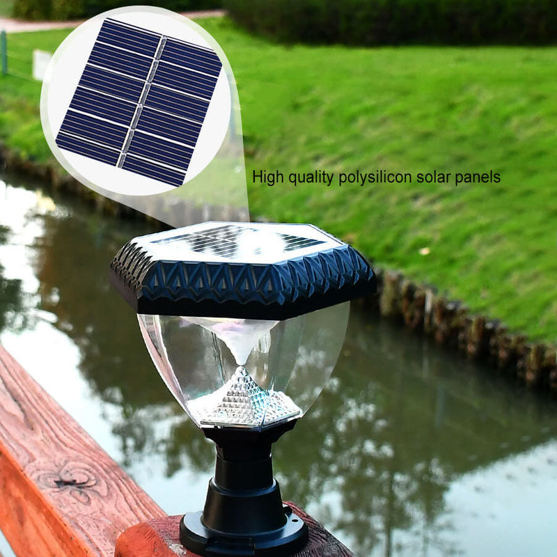 Modern Simplicity Solar Hexagonal Quadrilateral Triangle Round ABS Acrylic LED Post Head Light For Garden