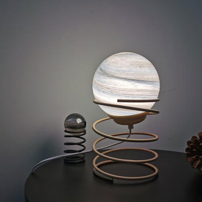 Nordic Creative Glass Ball Spring Base Design 1-Licht-Tischlampe