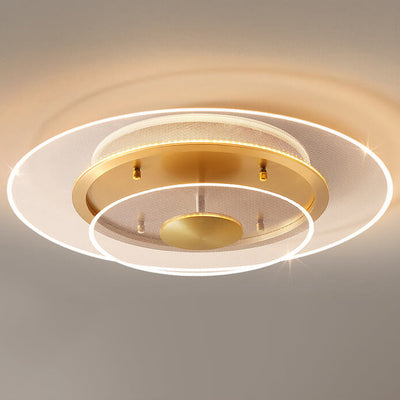 Plafonnier LED encastré en acrylique rond de luxe, lumière moderne, doré 