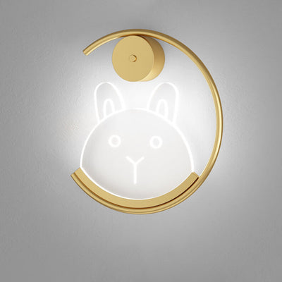 Creative Golden C-shaped Acrylic Bear LED Wall Sconce Lamp