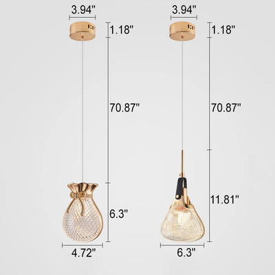 Nordic Light Luxury Transparent Iron LED Pendant Light