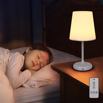 Modern Pure White Mushroom Remote Control Touch USB Rechargeable LED Night Light Table Lamp