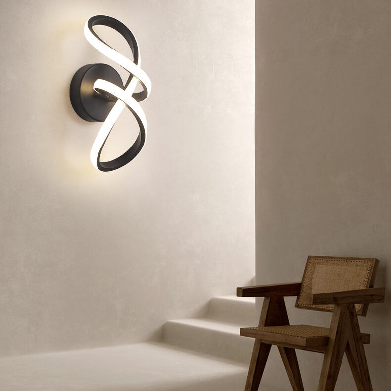 Nordic Simple Twisted Line Shape Aluminum LED Wall Sconce Lamp