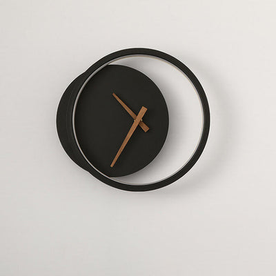 Applique murale LED ronde avec horloge créative nordique 