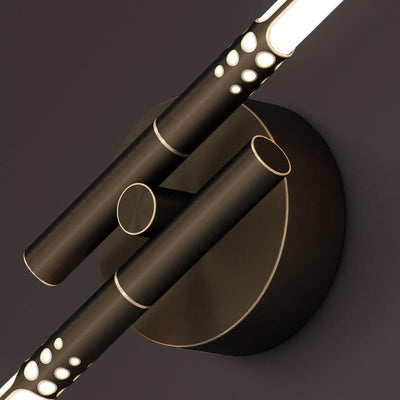 Lampe d'applique murale LED cylindrique de luxe de lumière moderne tout en cuivre 