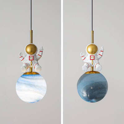 Lampe suspendue à 1 lumière astronaute pour enfants minimaliste nordique 