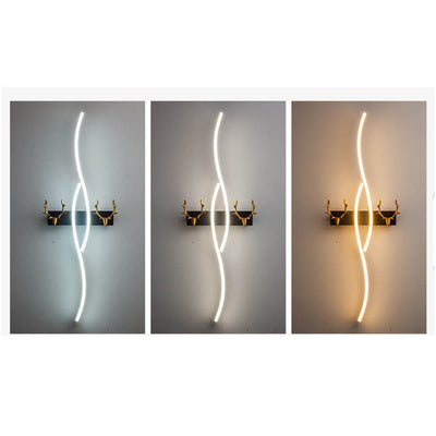 Nordic Light Luxury Strip Curve Antler LED Wall Sconce Lamp