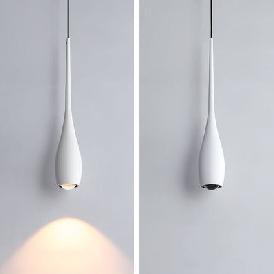 Lampe suspendue LED en aluminium, couleur unie, minimaliste et moderne, noir et blanc, en forme de larme 