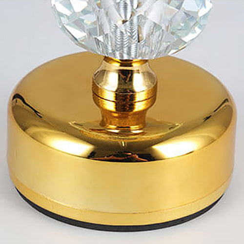 Retro-Luxus-Stoff-Kristallsockel LED-Tischlampe