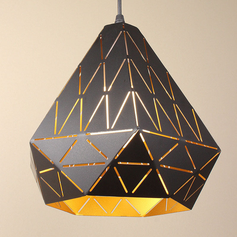 Nordic Simplicity Iron Geometry Triangle 1-Light Pendant Light