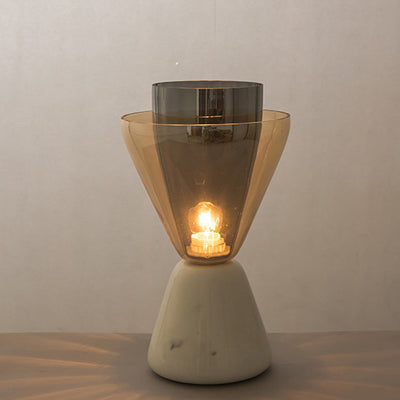 Nordic Luxury Marble Glass Cone 1-Light Table Lamp