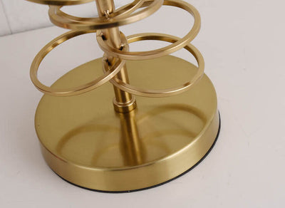 Modern Luxury Fabric Metal Circle Base 1-Light Table Lamp