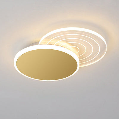 Creative Simple Geometric Overlap Design LED Flush Mount Light