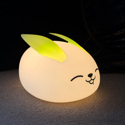 Lampe de table LED en silicone lapin créatif et moderne 