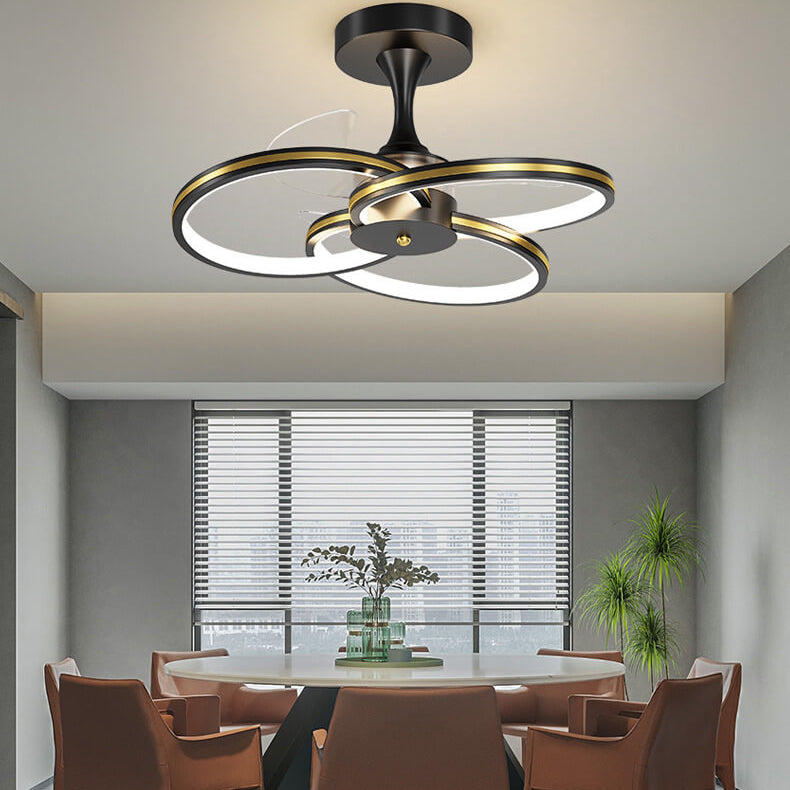 Luxuriöses Acryl-Drei-Ring-Kombinationsdesign LED-Unterputz-Lüfterlicht 