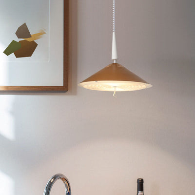 Japanese Wabi-sabi Liftable Iron 1-Light Pendant Light