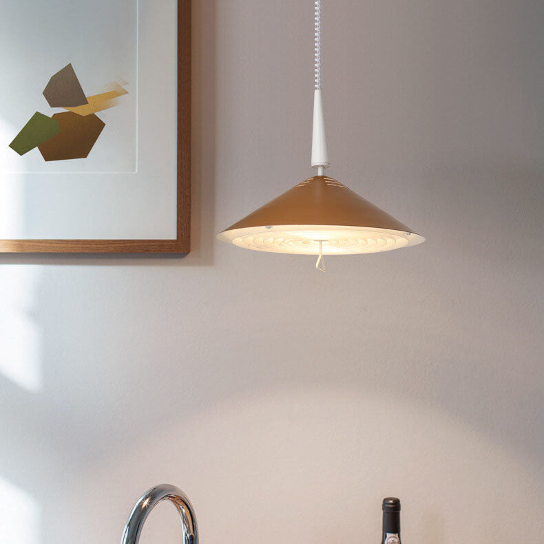 Japanese Wabi-sabi Liftable Iron 1-Light Pendant Light