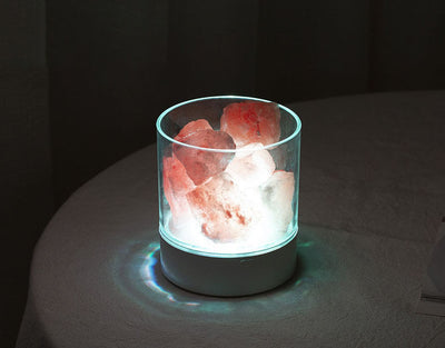 Lampe à sel, tasse à flamme, veilleuse LED, lampe de table 