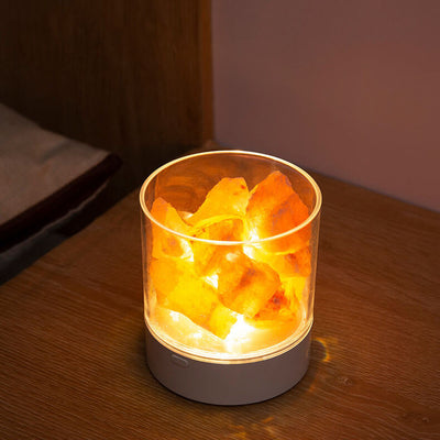 Lampe à sel, tasse à flamme, veilleuse LED, lampe de table 