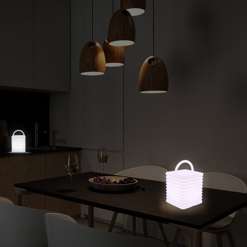 Lampe de table décorative à LED en forme de sac fourre-tout coloré en plastique Art déco moderne 