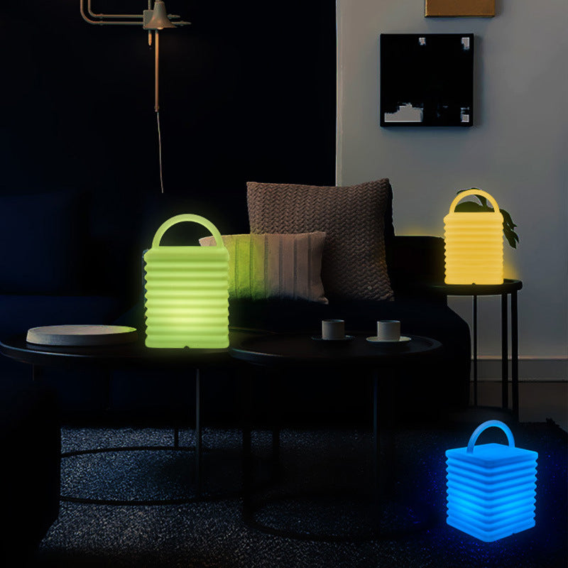 Moderne dekorative Plastiktischlampe der bunten Einkaufstaschen-Form-LED