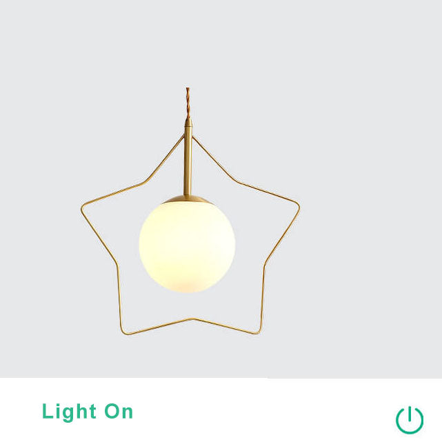 Pentagramm-Form-Glaskugel-1-Licht-Wandleuchte-Lampe 