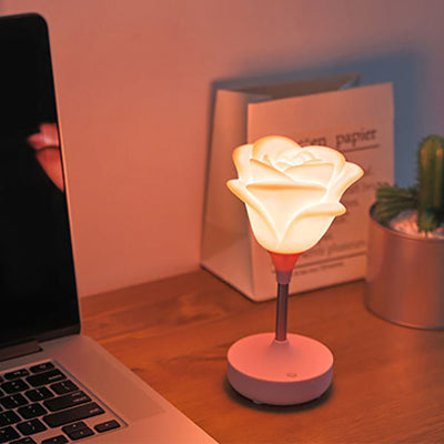 Modern Creative Rose Plastic USB Rechargeable Night Light Table Lamp