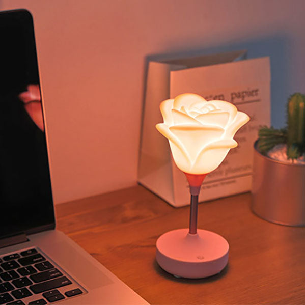 Moderne kreative Rose Kunststoff USB wiederaufladbare Nachtlicht Tischlampe 