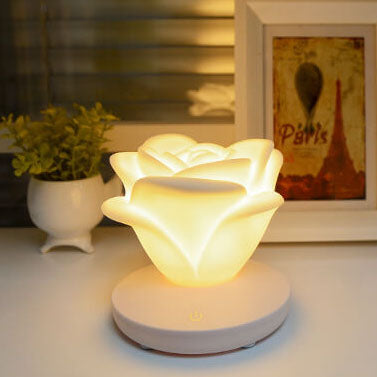 Modern Silicone Rose Flower LED Night Light Table Lamp