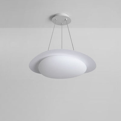 Nordic Minimalist White Pebble Acrylic Iron LED Pendant Light