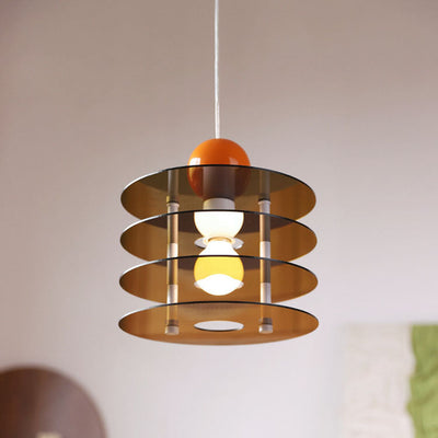 Contemporary Nordic Colorful Acrylic Flying Saucer 1-Light Pendant Light For Bedroom