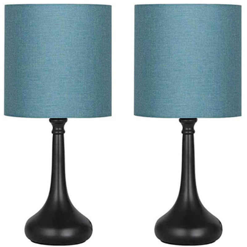 Nordic Minimalist Blue Fabric Teardrop Base 1-Light Table Lamp