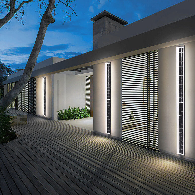 Modern Solar Waterproof Acrylic Long Strip LED Outdoor Wall Sconce Lamp