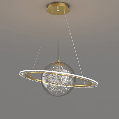 Contemporary Scandinavian Universe Planet Acrylic LED Pendant Light For Living Room