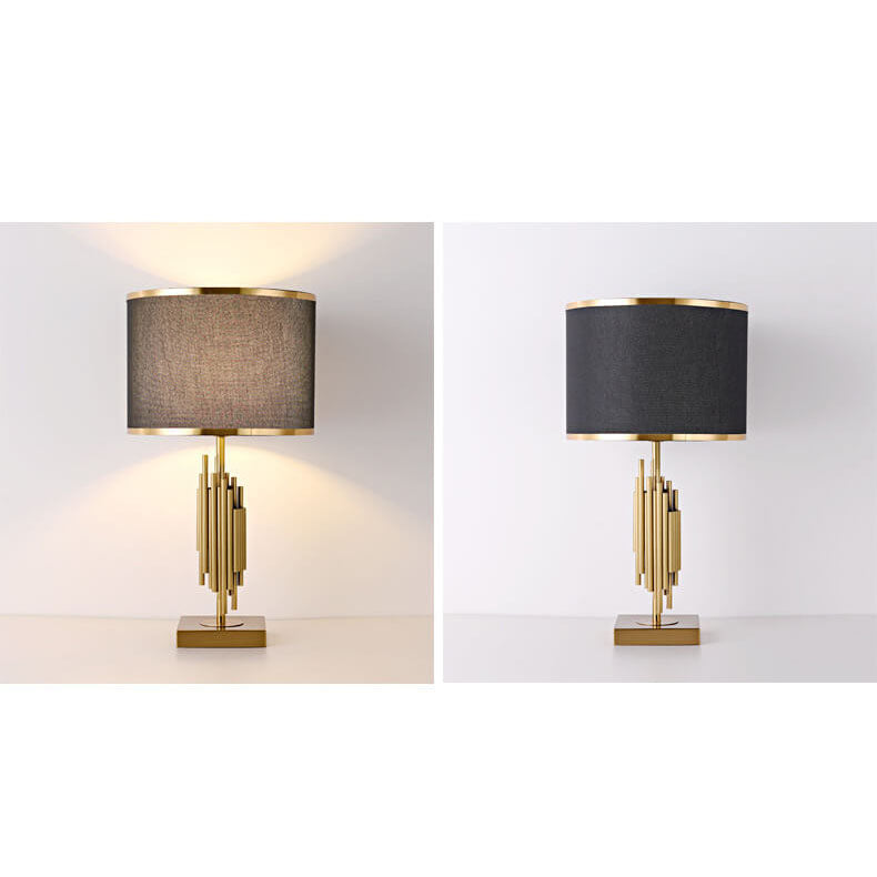 Modern Minimalist Imitation Copper Cloth 1-Light Table Lamp