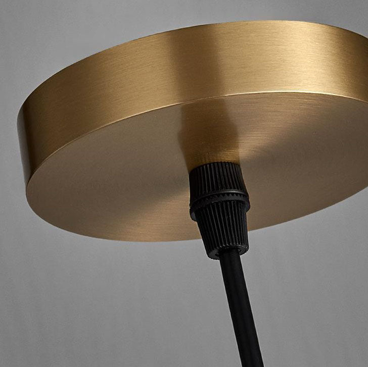 Lampe suspendue à 1 lumière en forme de colonne de marbre et de bronze de luxe nordique 