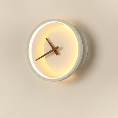 Nordic Creative Clock Round LED Wall Sconce Lamp