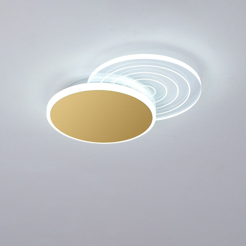 Creative Simple Geometric Overlap Design LED Flush Mount Light