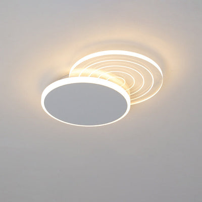 Creative Simple Geometric Overlap Design LED Flush Mount Light