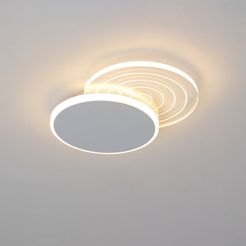 Creative Simple Geometric Overlap Design LED Flush Mount Light