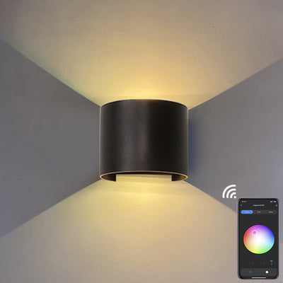 Simple Intelligent Cylindrical APP Dimming Waterproof LED Wall Sconce Lamp