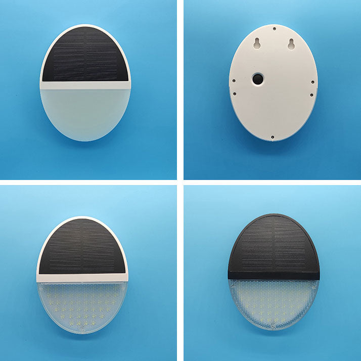 Solar Outdoor Waterproof Round Flat Body Radar Sensor LED Wall Sconce Lamp