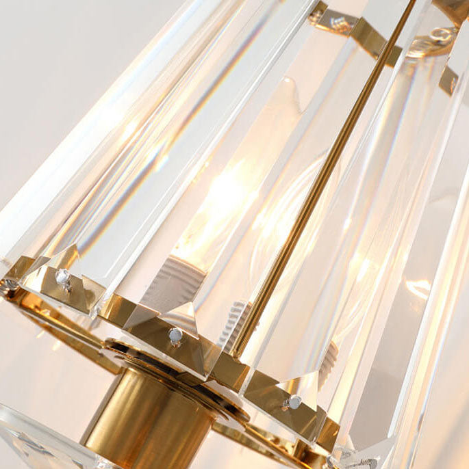 Modern Crystal Shade Full Copper 1-Light Wall Sconce Lamp