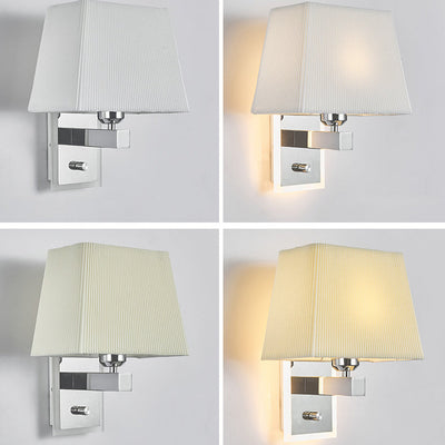 Modern Minimalist Fabric Square Plating 2-Light Wall Sconce Lamp