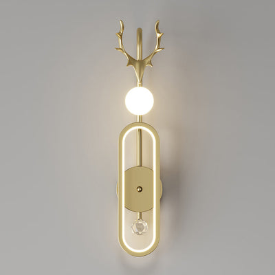 Nordic Light Luxury Antler Circle LED Wall Sconce Lamp