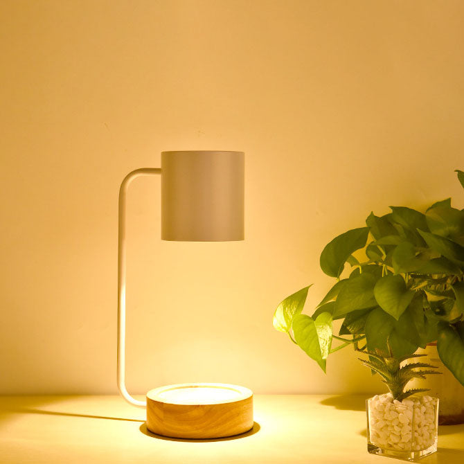 Lampe de table en cire fondue à 1 lumière en bois de couleur unie minimaliste moderne 