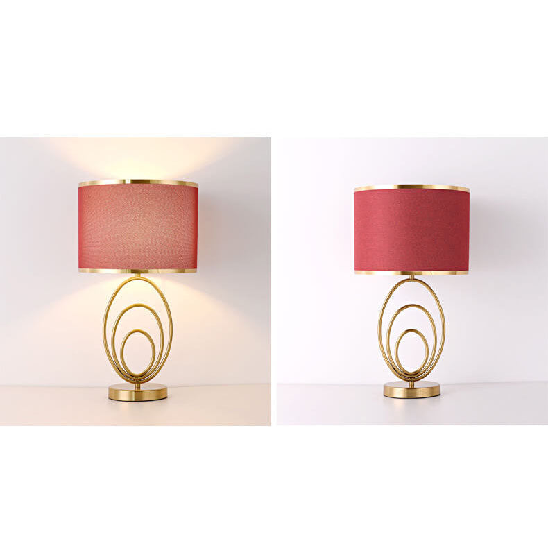 Modern Minimalist Imitation Copper Cloth 1-Light Table Lamp